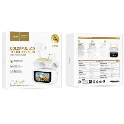 Wireless Hands Free Hoco EW88 Rampino ANC v5.4 280mAh 4 Ώρες Ομιλίας Σύστημα Εύρεσης Ακουστικού και Οθόνη Αφής Λευκά