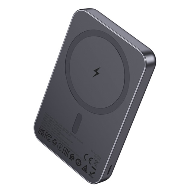 Power Bank Hoco J160 5000mAh με Ασύρματη Φόρτιση 5W και Έξοδο USB-C 5V/2A και LED Ένδειξη Μπαταρίας Μαύρο