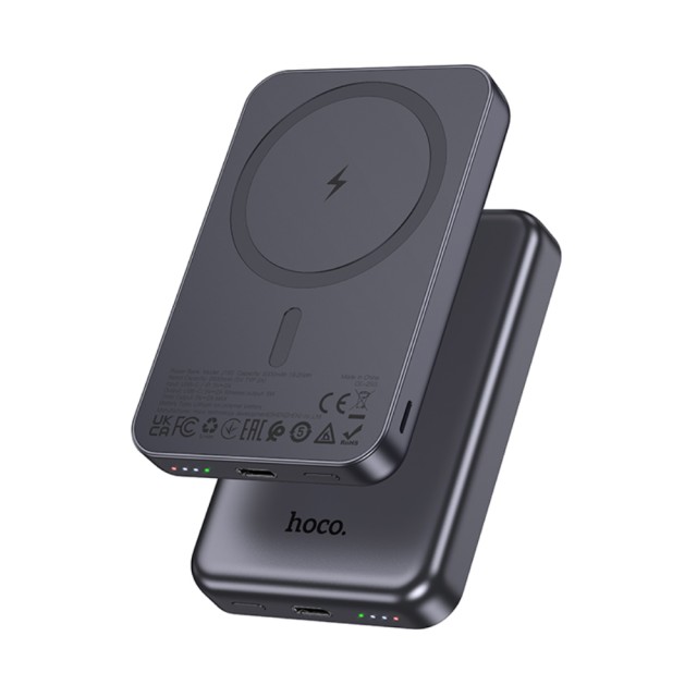 Power Bank Hoco J160 5000mAh με Ασύρματη Φόρτιση 5W και Έξοδο USB-C 5V/2A και LED Ένδειξη Μπαταρίας Μαύρο