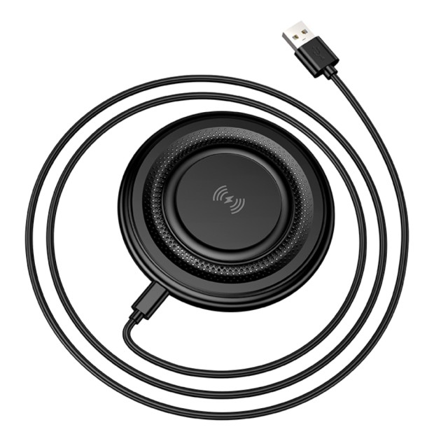 Ασύρματος Φορτιστής Borofone BQ40 Crown Magnetic Magsafe 15W με Καλώδιο USB-A Μαύρος