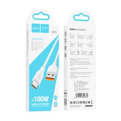 Καλώδιο Hoco X93 Force USB-A σε USB-C High Power 100W 6A Λευκό 1m