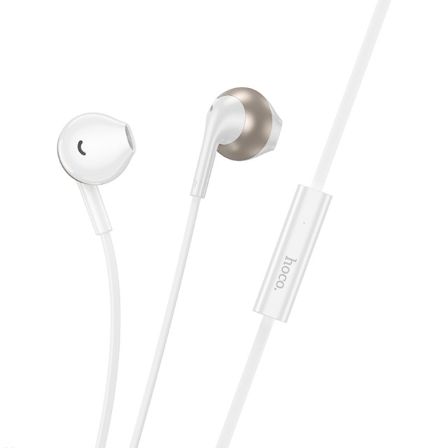 Hands Free Hoco M115 Sagacious USB-C Universal Earphones Hi-Fi Stereo με Μικρόφωνο Λευκά 1.2m Συμβατά με Όλες τις USB-C Συσκευές