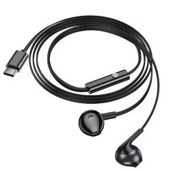 Hands Free Hoco M115 Sagacious USB-C Universal Earphones Hi-Fi Stereo με Μικρόφωνο Μαύρα 1.2m