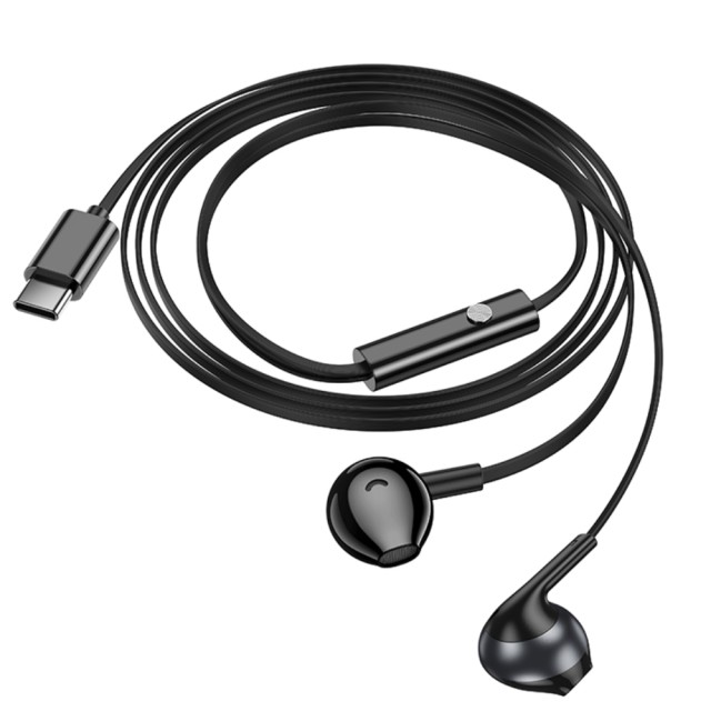 Hands Free Hoco M115 Sagacious USB-C Universal Earphones Hi-Fi Stereo με Μικρόφωνο Μαύρα 1.2m