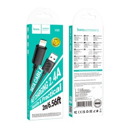 Καλώδιο Hoco X88 Gratified USB-C σε Lightning 2.4A Μαύρο 2m