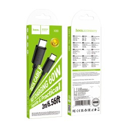 Καλώδιο Hoco X88 Gratified USB-C σε USB-C 60W 3A Μαύρο 2m