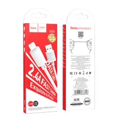 Καλώδιο Hoco X88 Gratified USB-A σε Lightning 2.4A Λευκό 2m