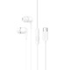 Hands Free Hoco M97 Enjoy Universal Earphones Stereo Bass USB-C με Μικρόφωνο Συμβατά με Όλες τις Συσκευές USB-C Λευκό 1.2m