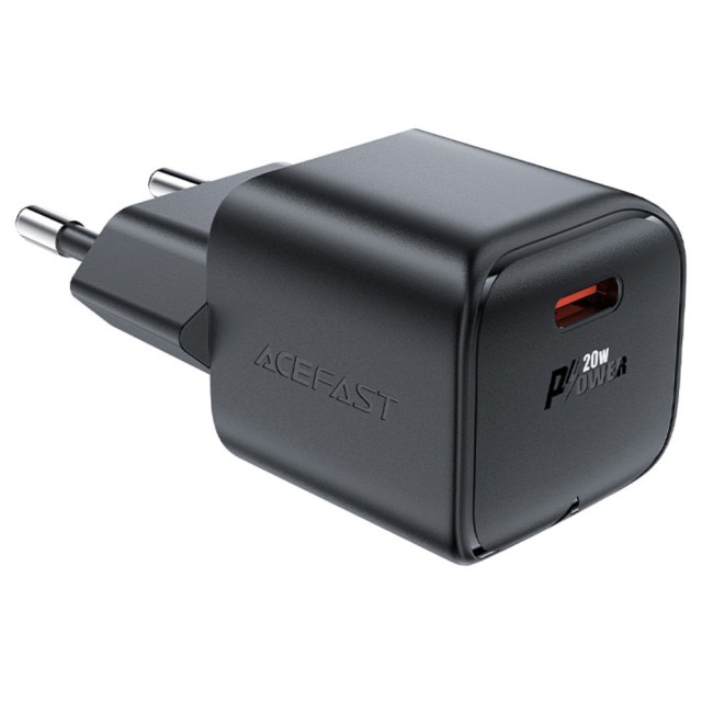 Φορτιστής Ταξιδίου Acefast A73 Mini Fast Charging 1xUSB-C PD20W QC3.0 GaN Μαύρος