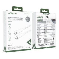 Καλώδιο Acefast C18-03 USB-C σε USB-C 60W 20V/3A USB2.0 Braided Λευκό 1.2m