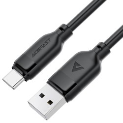Καλώδιο Acefast C16-04 USB-A σε USB-C 3A USB2.0 με Ενισχυμένους Κονέκτορες Μαύρο 1.2m