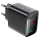 Φορτιστής Ταξιδίου Acefast A106 Fast Charging με 1xUSB-C + 1xUSB-A PD45W GaN Μαύρος