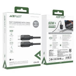 Καλώδιο Acefast C16-03 USB-C σε USB-C 60W 3A USB2.0 Μαύρο 1.2m