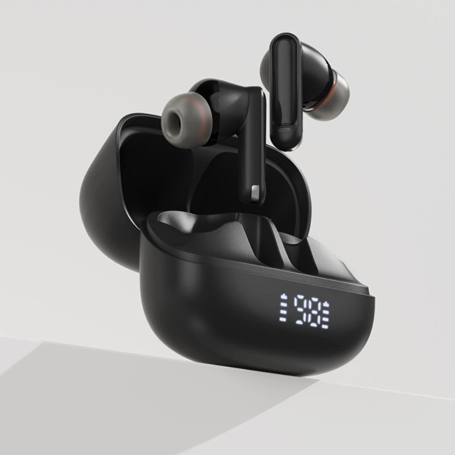 Wireless Earphones Hands Free Acefast W1 TWS v5.4 400mAh 8hr Λειτουργίας ANC 4-Mic ENC Τεχνολογία IPX4 με LED Ένδειξη Μπαταρίας Μαύρα