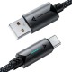 Καλώδιο Acefast C19-04 Μεταλλικό USB-A σε USB-C 3.0A Γρήγορη Φόρτιση USB2.0 με Ένδειξη Φόρτισης Braided Μαύρο 1.2m