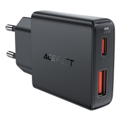 Φορτιστής Ταξιδίου Acefast  A69 GaN Mini με 1xUSB-A + 1xUSB-C PD30W Μαύρος