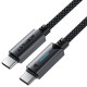Καλώδιο Acefast C19-03  Μεταλλικό USB-C σε USB-C 60W 3.0A Γρήγορη Φόρτιση USB2.0 με Ένδειξη Φόρτισης Braided Μαύρο 1.2m