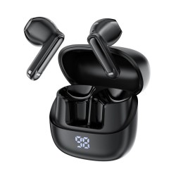 Wireless Earphones Hands Free Acefast W2 TWS v5.4 400mAh 8hr Λειτουργίας ANC και 4-Mic ENC Τεχνολογία IPX4 με LED Display Μαύρα