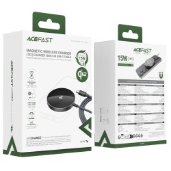 Ασύρματος Φορτιστής Acefast E24 15W Συμβατός με MagSafe και Qi2 Ασύρματη Φόρτιση Μαύρος