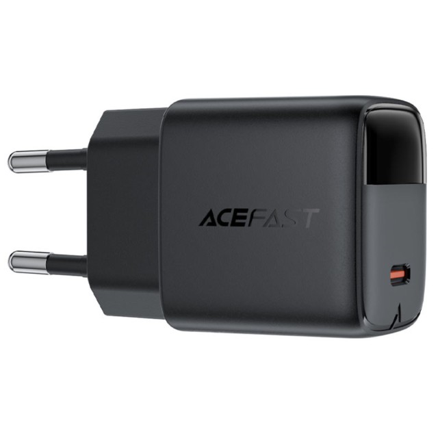 Φορτιστής Ταξιδίου Acefast A113 Fast Charging USB-C PD20W GaN με Digital Ένδειξη Φόρτισης Μαύρος