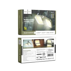 Φωτιστικό LED Εξωτερικού Χώρου Hoco. DL22 με Ηλιακό Συλλέκτη, Αναδιπλούμενο. 2400 Lumens, Ρυθμίσεις Φωτεινότητας και Θερμοκρασίας Φωτός