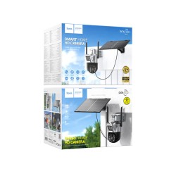 Εξωτερική Smart 4G Κάμερα Ασφαλείας Hoco. DI76 Feather Solar  Full HD IP65 355° Διπλή Κάμερα Αμφίδρομη Επικοινωνία και Ανίχνευση Κίνησης Λειτουργει μόνο με SIM Nova