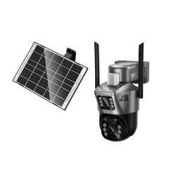Εξωτερική Smart 4G Κάμερα Ασφαλείας Hoco. DI76 Feather Solar  Full HD IP65 355° Διπλή Κάμερα Αμφίδρομη Επικοινωνία και Ανίχνευση Κίνησης Λειτουργει μόνο με SIM Nova
