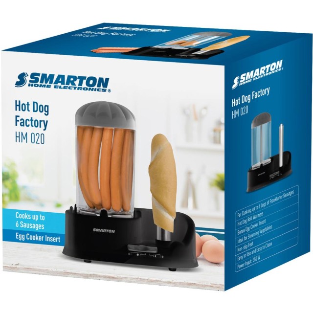 Συσκευή Hot Dog 2 σε 1 Smarton HM 020 350W – Ατμομάγειρας για Λουκάνικα, Ζέσταμα Ψωμιού & Βράσιμο 3 Αυγών