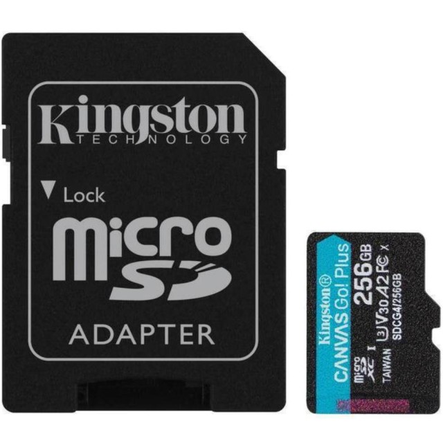 Κάρτα Μνήμης Kingston CanvasGo+ MicroSDXC 256GB Class 10 με SD Αντάπτορα εως 200Mb/s SDCG4/256GB Κάρτα Μνήμης Kingston CanvasGo+ MicroSDXC 256GB Class 10 με SD Αντάπτορα εως 200Mb/s SDCG4/256GB