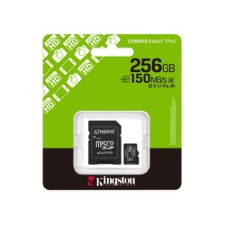 Κάρτα Μνήμης Kingston Canvas Select Plus+ MicroSDXC 256GB Class 10 με SD Adapter έως 150MB/s SDCS3/256GB