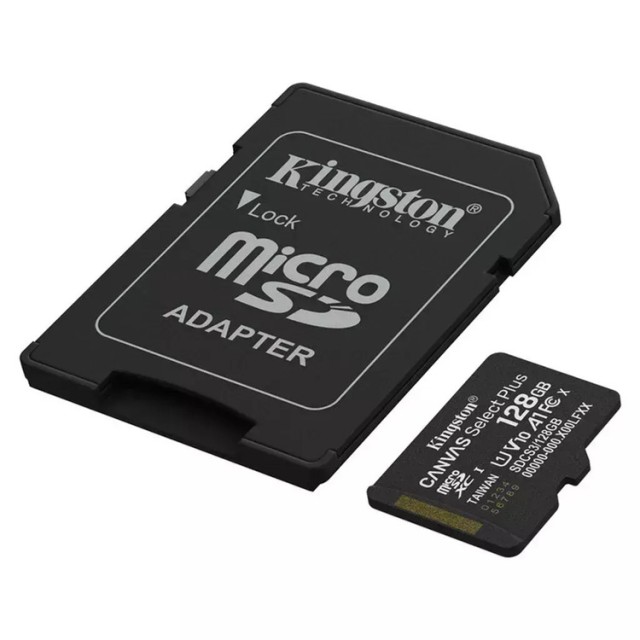 Κάρτα Μνήμης Kingston Canvas Select Plus+ MicroSDXC 128GB Class 10 με SD Adapter έως 150MB/s SDCS3/128GB