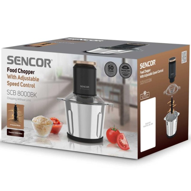 Πολυκόπτης Multi με Ανοξείδωτο Δοχείο & 9 Λεπίδες Τιτανίου 3000ml 800W Sencor SCB 8000BK Πολυκόπτης Multi με Ανοξείδωτο Δοχείο & 9 Λεπίδες Τιτανίου 3000ml 800W Sencor SCB 8000BK