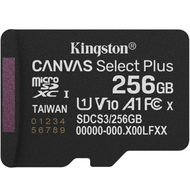 Κάρτα Μνήμης Kingston Canvas Select Plus+ MicroSDXC 256GB Class 10 έως 150MB/s SDCS3/256GBSP Κάρτα Μνήμης Kingston Canvas Select Plus+ MicroSDXC 256GB Class 10 έως 150MB/s SDCS3/256GBSP