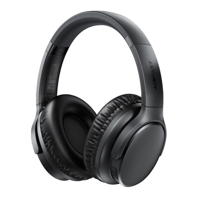 Wireless Ακουστικά Stereo Acefast H10 500mAh v5.4 Hi-Fi με Μικρόφωνο AUX USB-C 60ώρες Λειτουργία Μαύρα