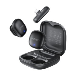 Σετ 2 Μικρόφωνα Πέτου Lavalier Acefast R1 HD AI Μείωση Θορύβου, Ακτίνα 50m και 48hr Διάρκεια Μπαταρίας με USB-C Transmitter και Θήκη Φόρτισης Μαύρο