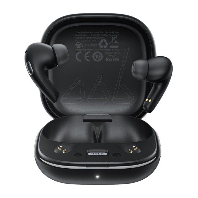 Wireless Hands Free Acefast W4 v5.4 350mAh TWS ENC AI-Μείωση Θορύβου IPX4 με Ultra-thin Θήκη Φόρτισης/Βάση Στήριξης Μαύρα