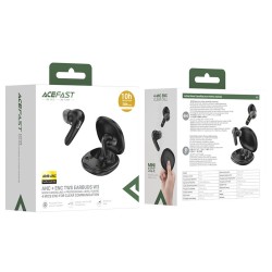 Wireless Hands Free Acefast W3 v5.4 350mAh ANC TWS 4-mic ENC με Mini Θήκη Φόρτισης Μαύρα