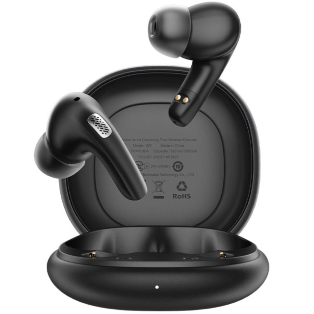 Wireless Hands Free Acefast W3 v5.4 350mAh ANC TWS 4-mic ENC με Mini Θήκη Φόρτισης Μαύρα