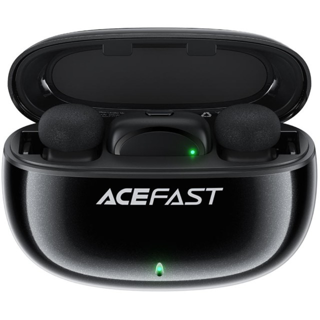 Σετ 2 Μικρόφωνα Πέτου Lavalier Acefast R2 HD Μείωση Θορύβου, Ακτίνα 15m και 20hr Διάρκεια Μπαταρίας με USB-C Transmitter και Θήκη Φόρτισης Μαύρο