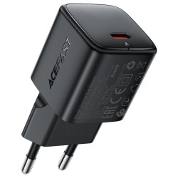 Φορτιστής Ταξιδίου Acefast A118 Mini Fast Charging 1xUSB-C PD30W QC3.0 GaN Μαύρος