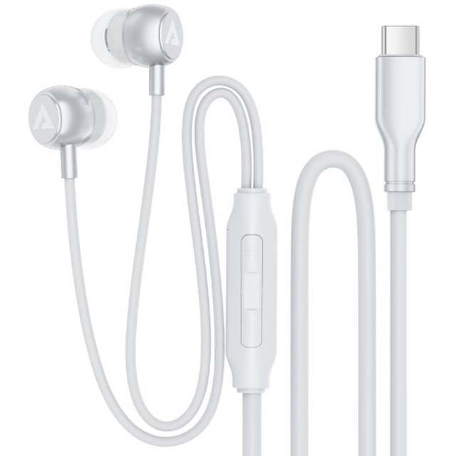 Hands Free Acefast L8 Earphones Stereo USB-C με Μικρόφωνο 1.2m Γκρι Συμβατά με Όλες τις Συσκευές USB-C
