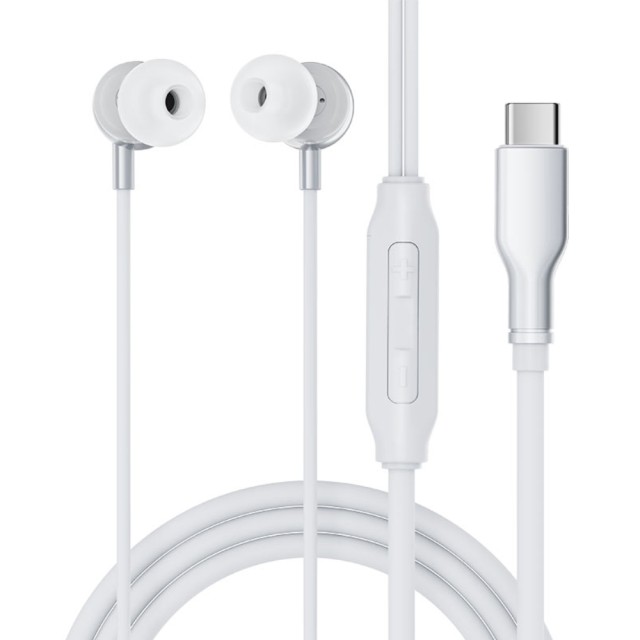 Hands Free Acefast L8 Earphones Stereo USB-C με Μικρόφωνο 1.2m Γκρι Συμβατά με Όλες τις Συσκευές USB-C