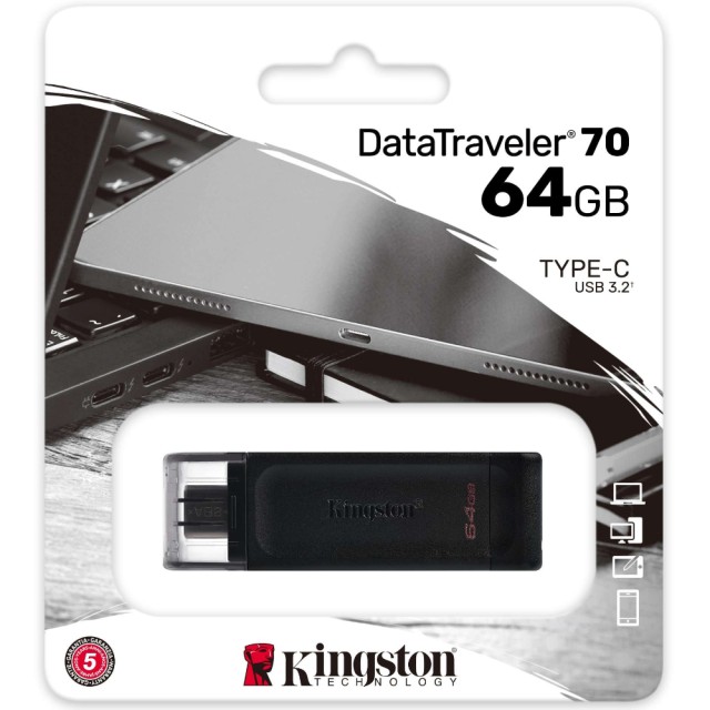 USB 3.2 Kingston Flash Drive 64GB USB-C DT70/64GB