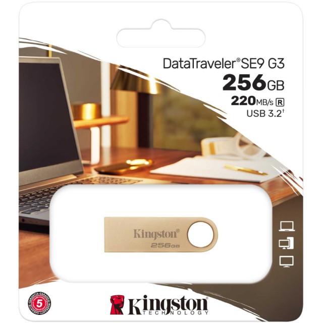 USB Kingston Data Traveller SE9 G3 3.2  256GB Metallic Gold DTSE9G3/256GB