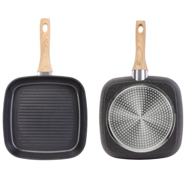 Τηγάνι Γκριλιέρα NATUR από Αλουμίνιο 26cm Lamart LT1307 Μαύρο