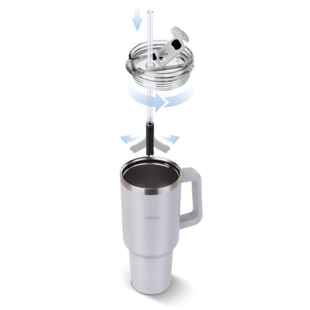 Ποτήρι Θερμός από Ανοξείδωτο & Πλαστικό 900ml HUGE Lamart LT4089 Λευκό Ποτήρι Θερμός από Ανοξείδωτο & Πλαστικό 900ml HUGE Lamart LT4089 Λευκό