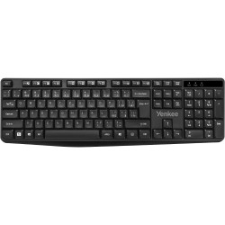Aσύρματο Πληκτρολόγιο Yenkee YKB 2020CS με Χαμηλού Προφίλ Αθόρυβα Πλήκτρα και LED Ένδειξη Μπαταρίας Μαύρο