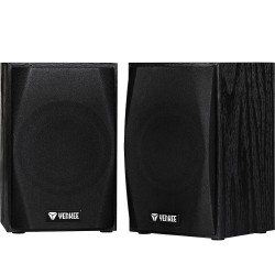 Yenkee YSP 2010BK Stereo Ηχεία 2.0 5W με Ξύλινη Καμπίνα και Παροχή Ρεύματος μέσω USB-A Μαύρα
