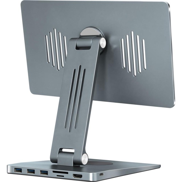 Βάση Στήριξης Επιτραπέζια Μαγνητική / Hub Yenkee YSN 04 για iPads εως 11" με 3xUSB-A, 1xUSB-C PD100W, 1xHDMI 2.0, SD Θύρα και Ασύρματη Φόρτιση