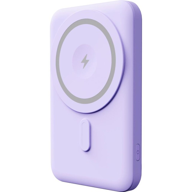 Power Bank Yenkee YPB 501 5000mAh 15W 3A MagSafe Ασύρματη Φόρτιση και 1xUSB-C PD20W, LED Ένδειξη Μπαταρίας Μωβ